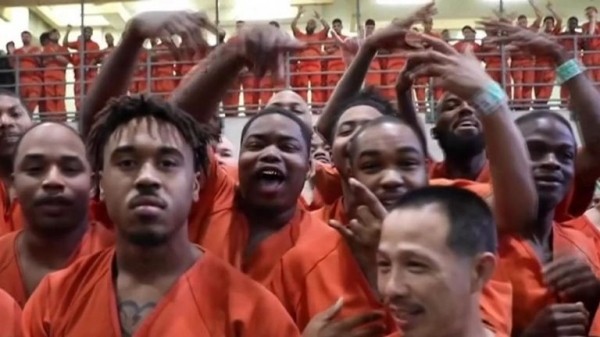 
                              Kanye West performs songs from Jesus Is King for tearful prison inmates 
                      