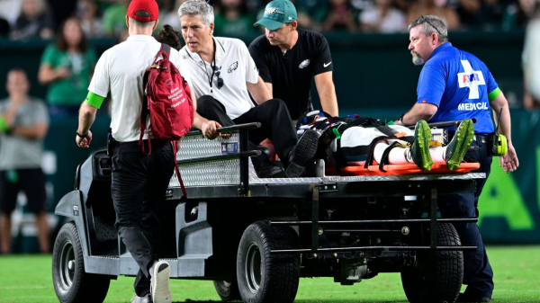 Philadelphia Eagles players carted off after suffering neck injuries have ‘movement in all extremities’
Philadelphia Eagles players carted off after suffering neck injuries have ‘movement in all extremities’